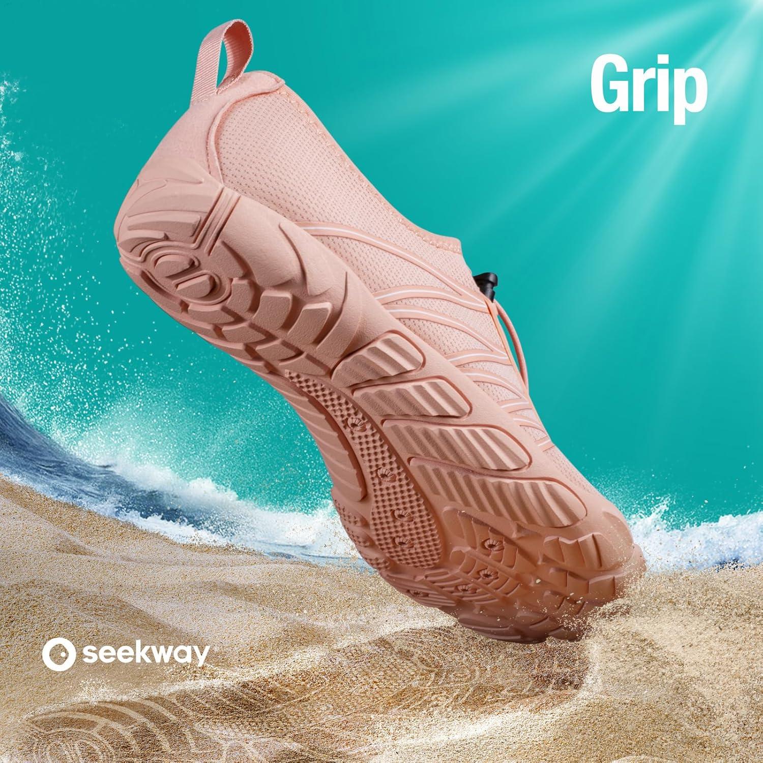 imageSEEKWAY Water Shoes Men Women Adult QuickDry Aqua Sock Barefoot for Beach Swim River Pool Lake Hiking Kayaking Surfing1d413 Nude Pink
