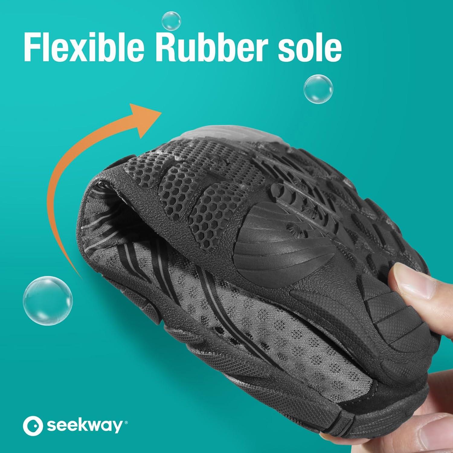 imageSEEKWAY Water Shoes Men Women Adult QuickDry Aqua Sock Barefoot for Beach Swim River Pool Lake Hiking Kayaking Surfing1n426 Grey