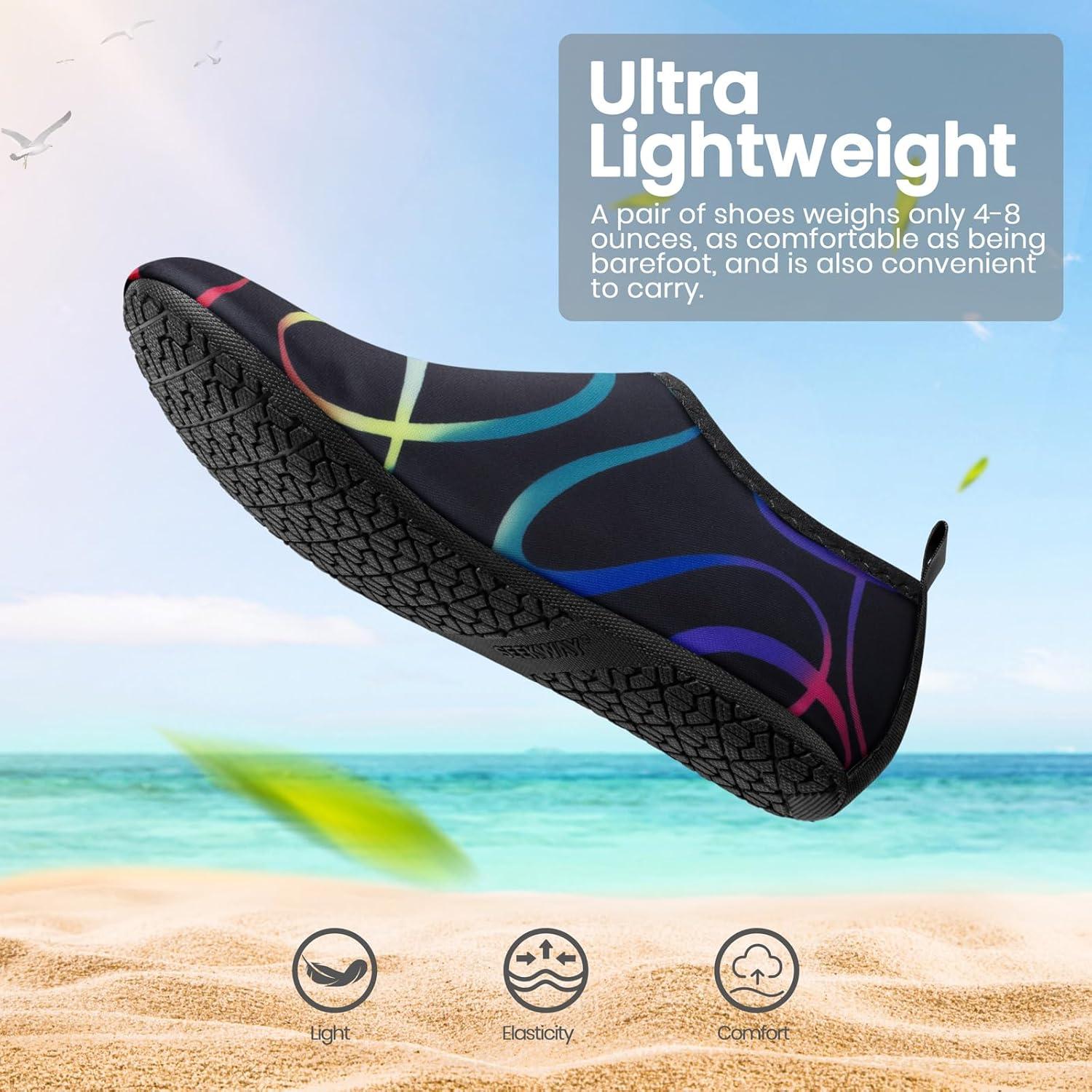 imageSEEKWAY Water Shoes Women Men Adult QuickDry Aqua Socks Barefoot Non Slip for Beach Swim River Pool Lake surf Black SK002U2c1172 Watermarks