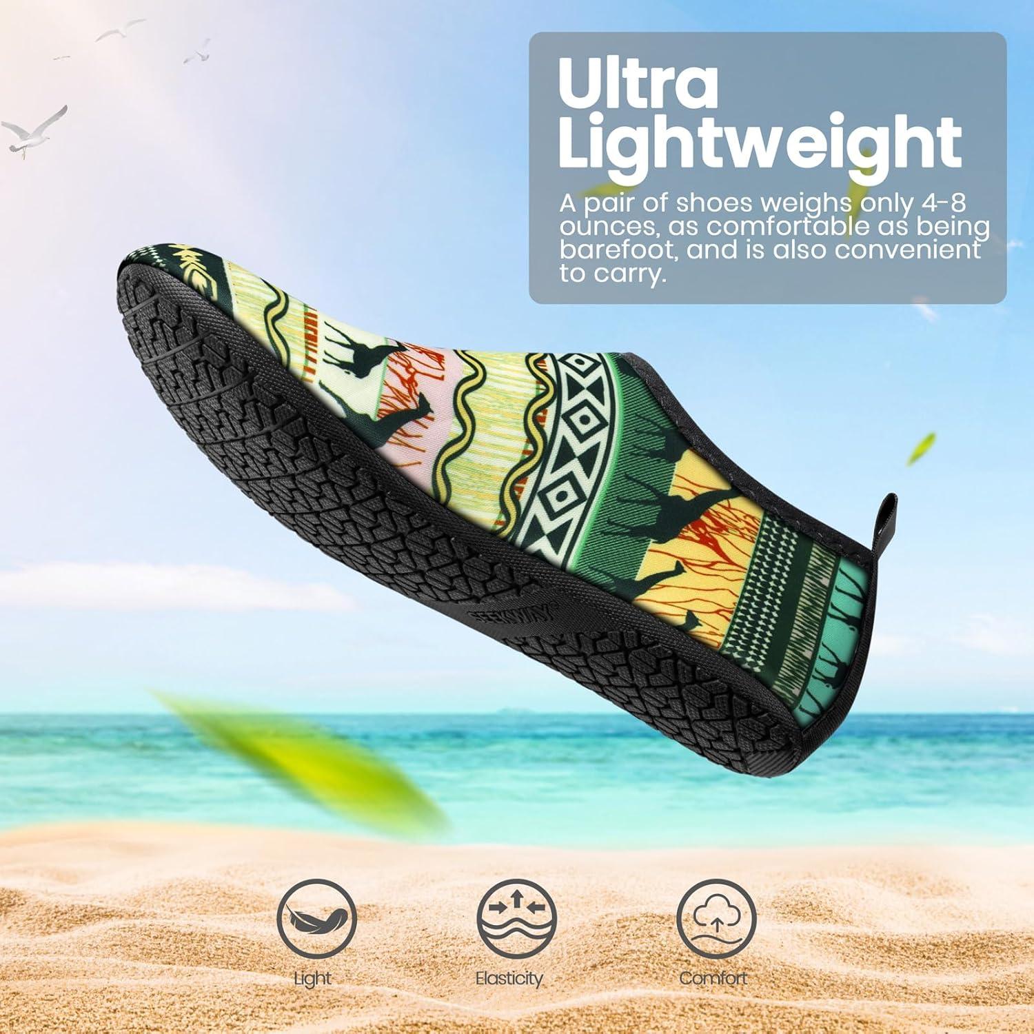 imageSEEKWAY Water Shoes Women Men Adult QuickDry Aqua Socks Barefoot Non Slip for Beach Swim River Pool Lake surf Black SK002U2e1403 Totem