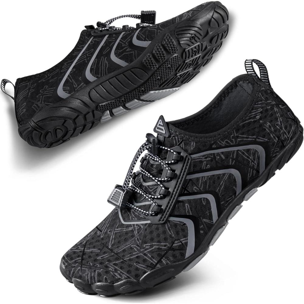 imageSEEKWAY Water Shoes Men Women Adult QuickDry Aqua Sock Barefoot for Beach Swim River Pool Lake Hiking Kayaking Surfing1o506 Black