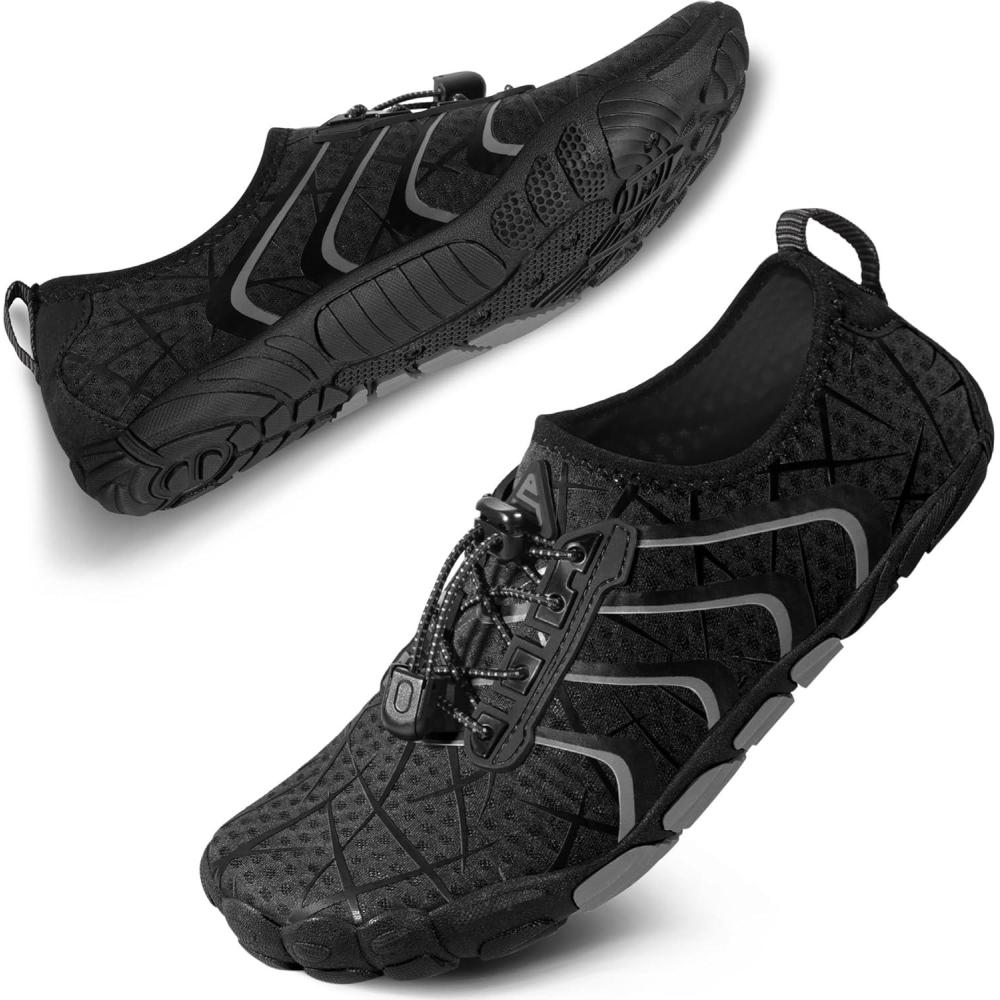 imageSEEKWAY Water Shoes Men Women Adult QuickDry Aqua Sock Barefoot for Beach Swim River Pool Lake Hiking Kayaking Surfing1p606 Black