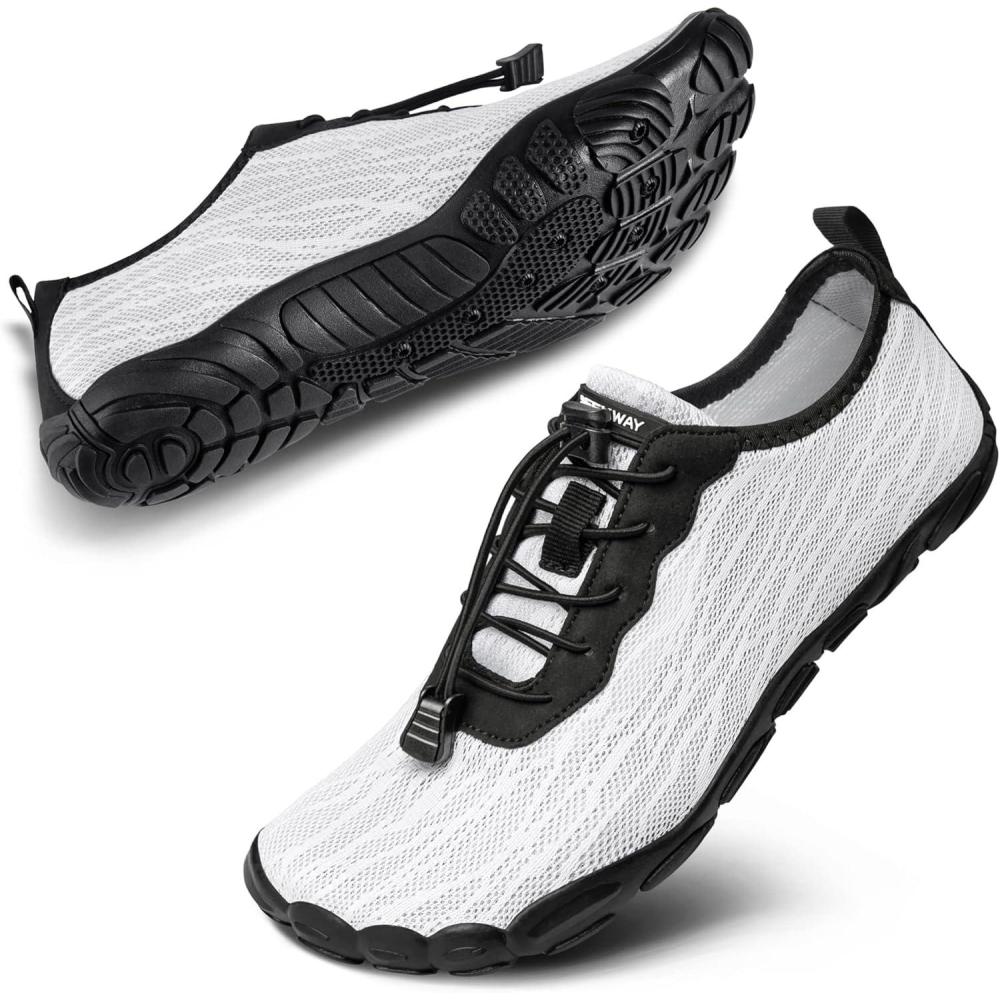 imageSEEKWAY Water Shoes Men Women Adult QuickDry Aqua Sock Barefoot for Beach Swim River Pool Lake Hiking Kayaking Surfing2fab004 White
