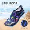 SEEKWAY Barefoot Water Shoes for Kids – Wide Toe Box and Quick-Dry Sand Shoes Toddler for Hiking Swim Beach Pool Kayak Sport Accessories, Camping Essentials Non-Slip for Boys Girls Sizes(3a-111 Blue Dinosaur)
