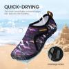 SEEKWAY Barefoot Water Shoes for Kids – Wide Toe Box and Quick-Dry Sand Shoes Toddler for Hiking Swim Beach Pool Kayak Sport Accessories, Camping Essentials Non-Slip for Boys Girls Sizes(2f-110 Purple Shark)