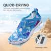 SEEKWAY Barefoot Water Shoes for Kids – Wide Toe Box and Quick-Dry Sand Shoes Toddler for Hiking Swim Beach Pool Kayak Sport Accessories, Camping Essentials Non-Slip for Boys Girls Sizes(3b-112 Blue Dinosaur)