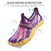 SEEKWAY Barefoot Water Shoes for Kids – Wide Toe Box and Quick-Dry Sand Shoes Toddler for Hiking Swim Beach Pool Kayak Sport Accessories, Camping Essentials Must-Haves for Boys Girls Sizes(2e-yellow Purple)