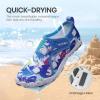 SEEKWAY Barefoot Water Shoes for Kids – Wide Toe Box and Quick-Dry Sand Shoes Toddler for Hiking Swim Beach Pool Kayak Sport Accessories, Camping Essentials Non-Slip for Boys Girls Sizes(2e-109 Blue Shark)