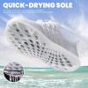 SEEKWAY Mens Womens Water Shoes Quick Dry Aqua Shoes Barefoot for Beach Surf Hiking Pool Water Sports(1a-knit White)
