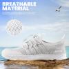 SEEKWAY Mens Womens Water Shoes Quick Dry Aqua Shoes Barefoot for Beach Surf Hiking Pool Water Sports(1a-knit White)