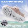 SEEKWAY Mens Womens Water Shoes Quick Dry Aqua Shoes Barefoot for Beach Surf Hiking Pool Water Sports(1e-pink Gold)