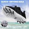 SEEKWAY Mens Womens Water Shoes Quick Dry Aqua Shoes Barefoot for Beach Surf Hiking Pool Water Sports(1g-black White)