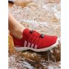 SEEKWAY Mens Womens Water Shoes Quick Dry Aqua Shoes Barefoot for Beach Surf Hiking Pool Water Sports(1h-red White)