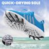 SEEKWAY Mens Womens Water Shoes Quick Dry Aqua Shoes Barefoot for Beach Surf Hiking Pool Water Sports(1j-light Blue)