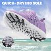 SEEKWAY Mens Womens Water Shoes Quick Dry Aqua Shoes Barefoot for Beach Surf Hiking Pool Water Sports(1l-purple)