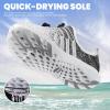 SEEKWAY Mens Womens Water Shoes Quick Dry Aqua Shoes Barefoot for Beach Surf Hiking Pool Water Sports(1p-light Grey)