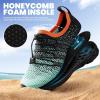 SEEKWAY Mens Womens Water Shoes Quick Dry Aqua Shoes Barefoot for Beach Surf Hiking Pool Water Sports(1q-cyan Black)