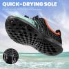SEEKWAY Mens Womens Water Shoes Quick Dry Aqua Shoes Barefoot for Beach Surf Hiking Pool Water Sports(1q-cyan Black)