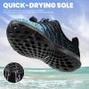 SEEKWAY Mens Womens Water Shoes Quick Dry Aqua Shoes Barefoot for Beach Surf Hiking Pool Water Sports(1r-blue Black)