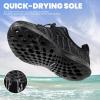 SEEKWAY Mens Womens Water Shoes Quick Dry Aqua Shoes Barefoot for Beach Surf Hiking Pool Water Sports(1t-black)