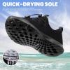 SEEKWAY Mens Womens Water Shoes Quick Dry Aqua Shoes Barefoot for Beach Surf Hiking Pool Water Sports(1u-all Black)
