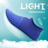 SEEKWAY Water Shoes Quick-Dry Aqua Socks Barefoot Slip-on for Beach Pool Swim River Yoga Lake Surf Women Men Black SK001(1c-splice Blue)