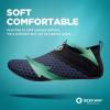SEEKWAY Water Shoes Quick-Dry Aqua Socks Barefoot Slip-on for Beach Pool Swim River Yoga Lake Surf Women Men Black SK001(1f-splice Black&blue)