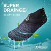SEEKWAY Water Shoes Quick-Dry Aqua Socks Barefoot Slip-on for Beach Pool Swim River Yoga Lake Surf Women Men Black SK001(1f-splice Black&blue)