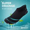 SEEKWAY Water Shoes Quick-Dry Aqua Socks Barefoot Slip-on for Beach Pool Swim River Yoga Lake Surf Women Men Black SK001(2a-wave Black)