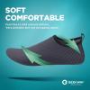 SEEKWAY Water Shoes Quick-Dry Aqua Socks Barefoot Slip-on for Beach Pool Swim River Yoga Lake Surf Women Men Black SK001(2b-wave Grey)