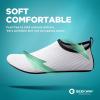 SEEKWAY Water Shoes Quick-Dry Aqua Socks Barefoot Slip-on for Beach Pool Swim River Yoga Lake Surf Women Men Black SK001(2c-wave White)