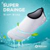 SEEKWAY Water Shoes Quick-Dry Aqua Socks Barefoot Slip-on for Beach Pool Swim River Yoga Lake Surf Women Men Black SK001(2c-wave White)