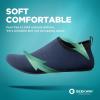 SEEKWAY Water Shoes Quick-Dry Aqua Socks Barefoot Slip-on for Beach Pool Swim River Yoga Lake Surf Women Men Black SK001(2d-wave Blue)
