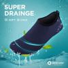 SEEKWAY Water Shoes Quick-Dry Aqua Socks Barefoot Slip-on for Beach Pool Swim River Yoga Lake Surf Women Men Black SK001(2d-wave Blue)