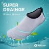 SEEKWAY Water Shoes Quick-Dry Aqua Socks Barefoot Slip-on for Beach Pool Swim River Yoga Lake Surf Women Men Black SK001(2f-light Gray)