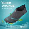 SEEKWAY Water Shoes Quick-Dry Aqua Socks Barefoot Slip-on for Beach Pool Swim River Yoga Lake Surf Women Men Black SK001(3b-742 Gray)