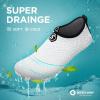 SEEKWAY Water Shoes Quick-Dry Aqua Socks Barefoot Slip-on for Beach Pool Swim River Yoga Lake Surf Women Men Black SK001(3d-744 White)
