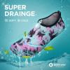 SEEKWAY Water Shoes Quick-Dry Aqua Socks Barefoot Slip-on for Beach Pool Swim River Yoga Lake Surf Women Men Black SK001(7bd-coconut Tree)