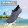 SEEKWAY Water Shoes Women Men Adult Quick-Dry Aqua Socks Barefoot Non Slip for Beach Swim River Pool Lake surf Black SK002(U)(1b-stripe Grey-2)