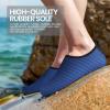 SEEKWAY Water Shoes Women Men Adult Quick-Dry Aqua Socks Barefoot Non Slip for Beach Swim River Pool Lake surf Black SK002(U)(1c-stripe Blue-2)