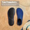 SEEKWAY Water Shoes Women Men Adult Quick-Dry Aqua Socks Barefoot Non Slip for Beach Swim River Pool Lake surf Black SK002(U)(1c-stripe Blue-2)