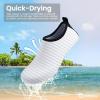 SEEKWAY Water Shoes Women Men Adult Quick-Dry Aqua Socks Barefoot Non Slip for Beach Swim River Pool Lake surf Black SK002(U)(1d-stripe White-2)