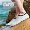 SEEKWAY Water Shoes Women Men Adult Quick-Dry Aqua Socks Barefoot Non Slip for Beach Swim River Pool Lake surf Black SK002(U)(1d-stripe White-2)