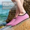 SEEKWAY Water Shoes Women Men Adult Quick-Dry Aqua Socks Barefoot Non Slip for Beach Swim River Pool Lake surf Black SK002(U)(1e-stripe Pink-2)