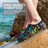 SEEKWAY Water Shoes Women Men Adult Quick-Dry Aqua Socks Barefoot Non Slip for Beach Swim River Pool Lake surf Black SK002(U)(2b-1352 Love Rainbow)