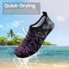 SEEKWAY Water Shoes Women Men Adult Quick-Dry Aqua Socks Barefoot Non Slip for Beach Swim River Pool Lake surf Black SK002(U)(2c-1423 Paisley)