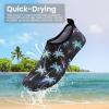 SEEKWAY Water Shoes Women Men Adult Quick-Dry Aqua Socks Barefoot Non Slip for Beach Swim River Pool Lake surf Black SK002(U)(2e-1302 Coconut Tree)