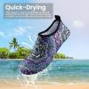 SEEKWAY Water Shoes Women Men Adult Quick-Dry Aqua Socks Barefoot Non Slip for Beach Swim River Pool Lake surf Black SK002(U)(2g-1219 Floral Glass)