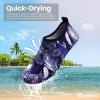 SEEKWAY Water Shoes Women Men Adult Quick-Dry Aqua Socks Barefoot Non Slip for Beach Swim River Pool Lake surf Black SK002(U)(2m-1431 Leaf&feather)