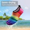 SEEKWAY Water Shoes Women Men Adult Quick-Dry Aqua Socks Barefoot Non Slip for Beach Swim River Pool Lake surf Black SK002(U)(2r-1164 Rainbow Striped)